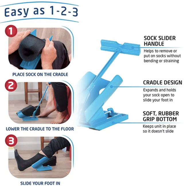 Sock helper tool tool to help put on socks homlad