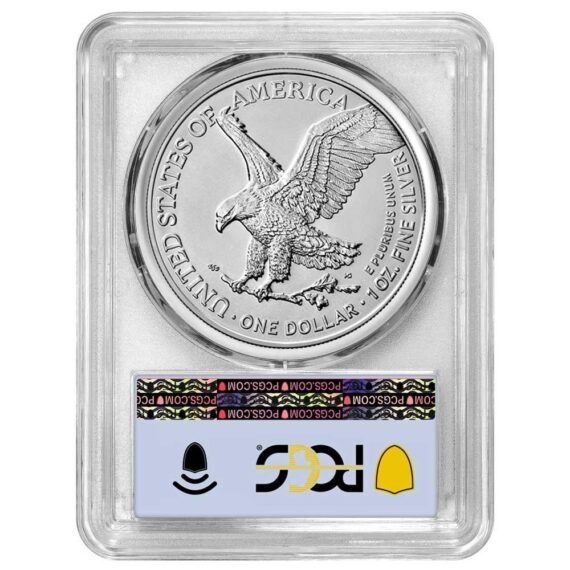 2026 (W) $1 American Silver Eagle PCGS MS70 FDOI Flag Label