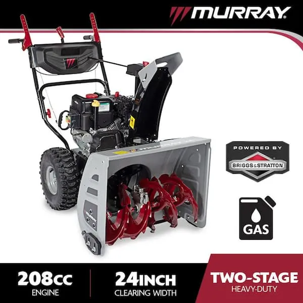Murray 24" Two-Stage Gas Snow Blower, 208cc Electric Start, Self-Propelled (MYS2420801)